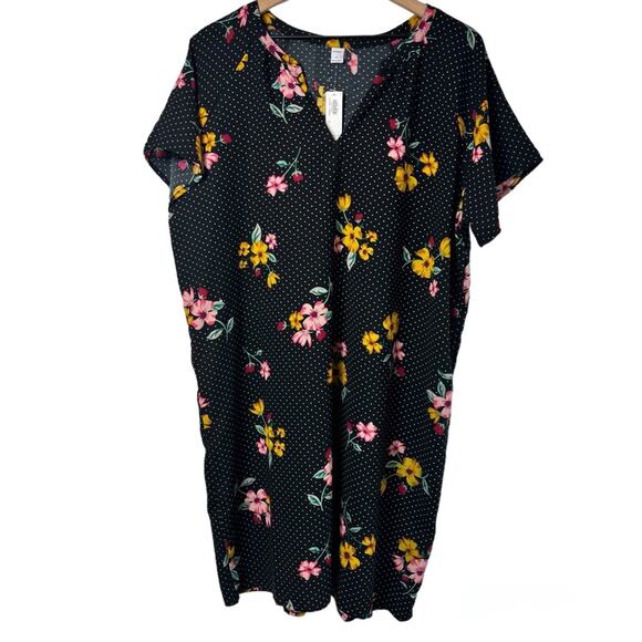 OLD NAVY FLORAL-PRINT CREPE SHIFT DRESS FOR WOMEN SIZE XL BRAND NEW - Picture 1 of 5
